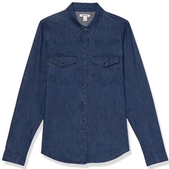 New Goodthreads Denim Button Down Long-Sleeve Shirt - Picture 6 of 10